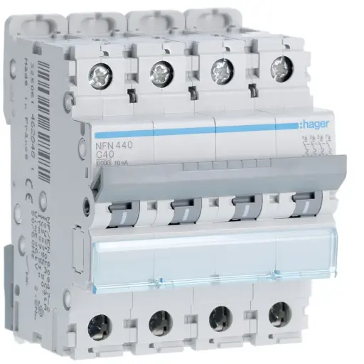 HAGER NFN440 - Disjoncteur 4P 6/10kA C-40A 4M